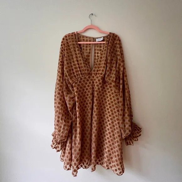 ASOS Brown Polka Dot Mini Dress - Picture 5 of 10